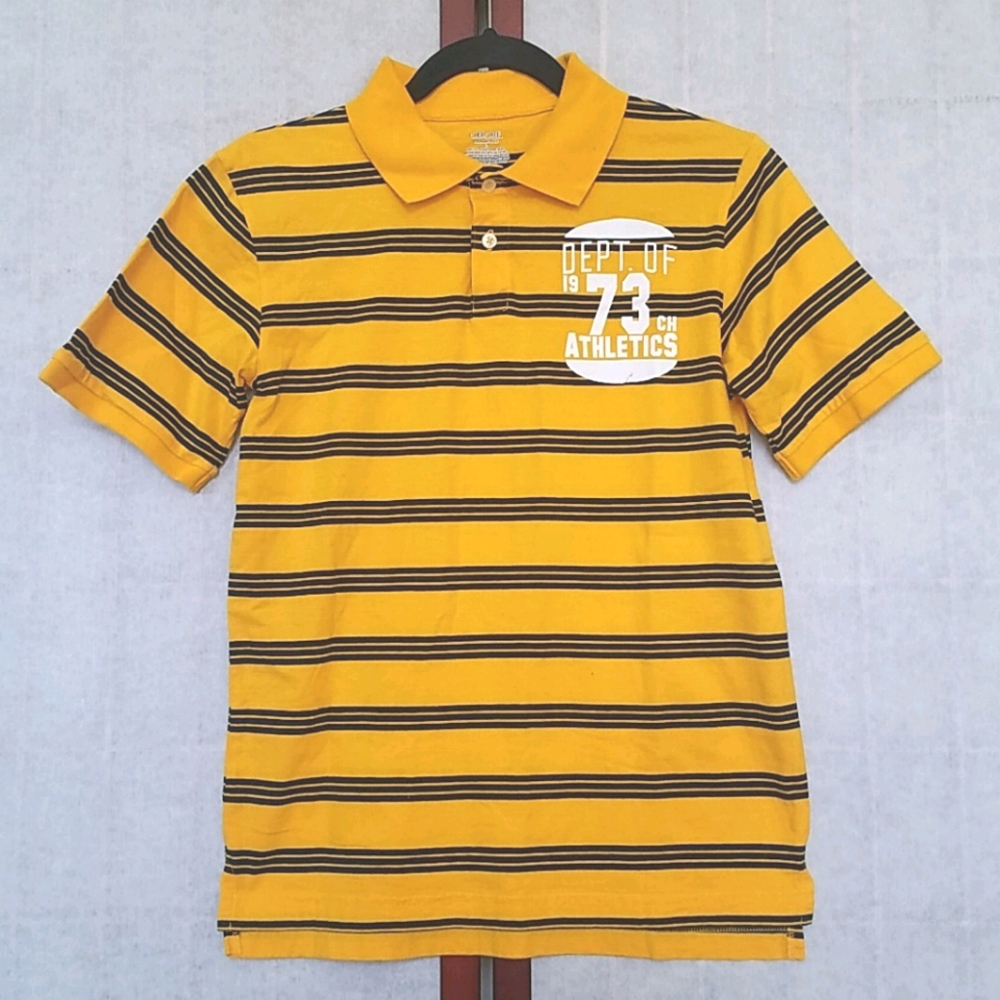 NWOT Cherokee Navy blue/yellow striped polo L